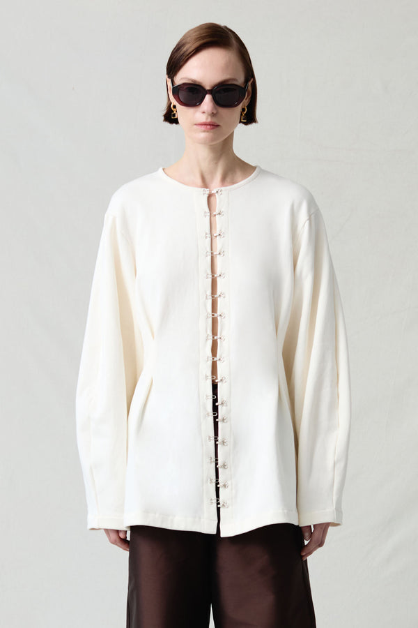 Pinch Waist Cardigan Ivory