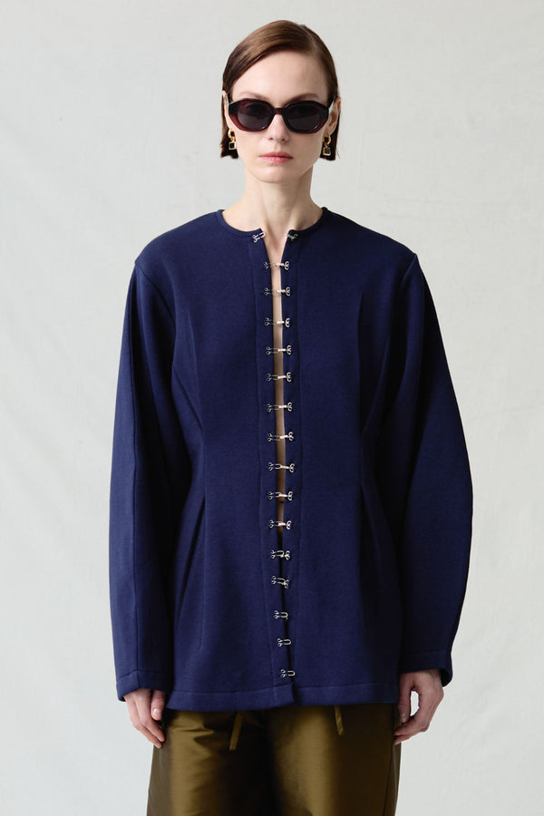 Pinch Waist Cardigan Navy