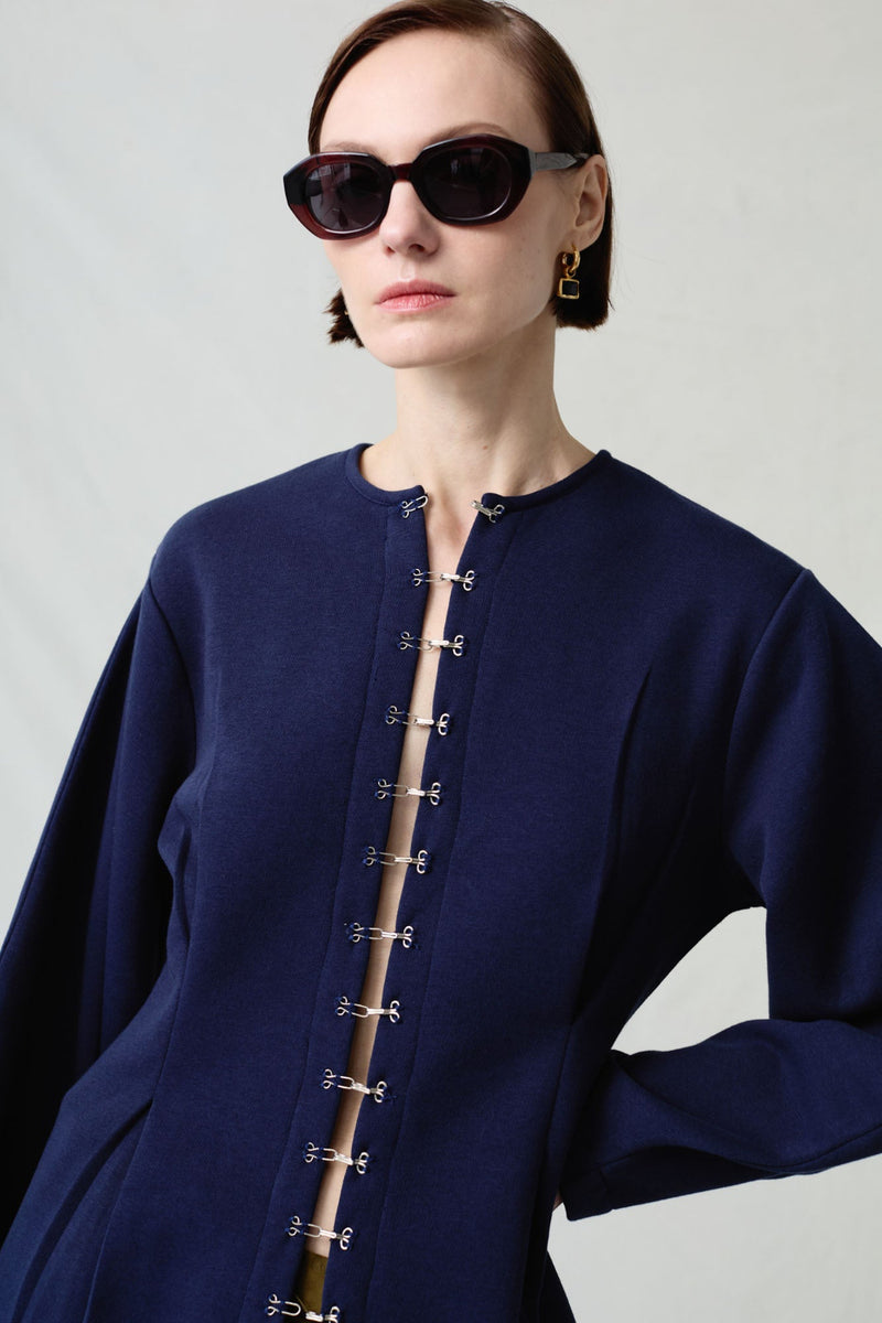 Pinch Waist Cardigan Navy