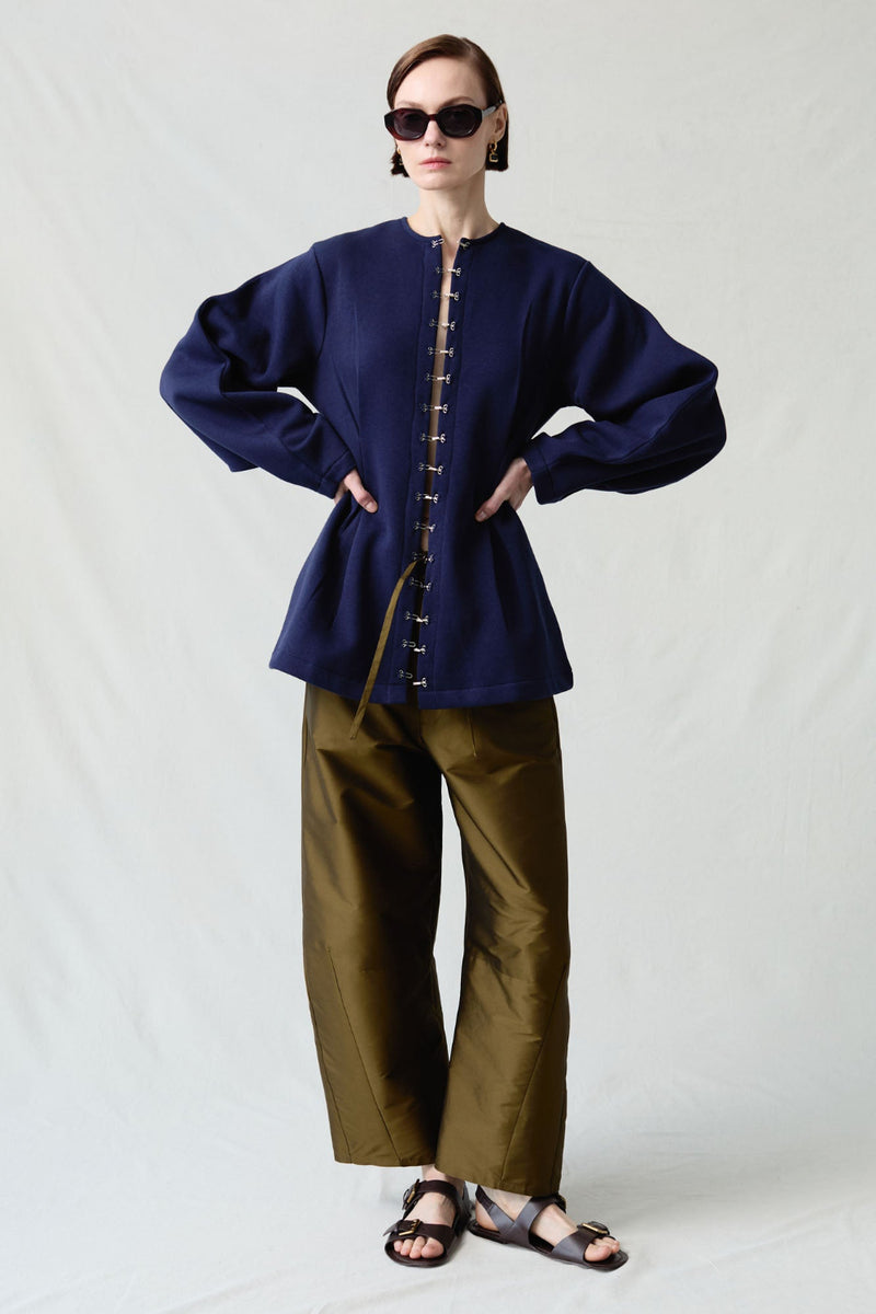 Pinch Waist Cardigan Navy