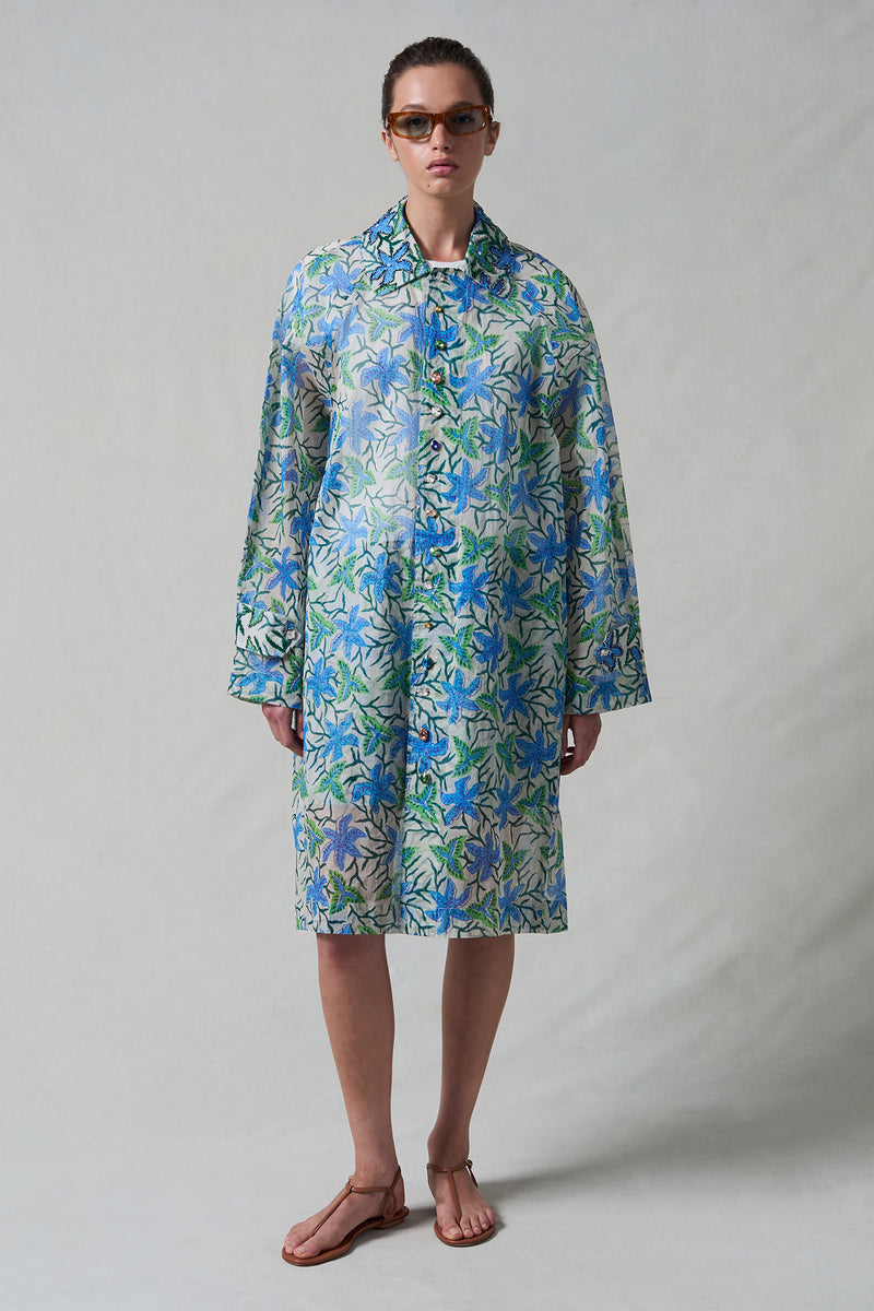 Iggy Paper Trench Coat Maldive Blue
