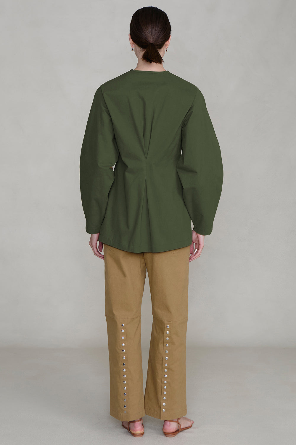 Pinch Waist Snap Jacket Army Green