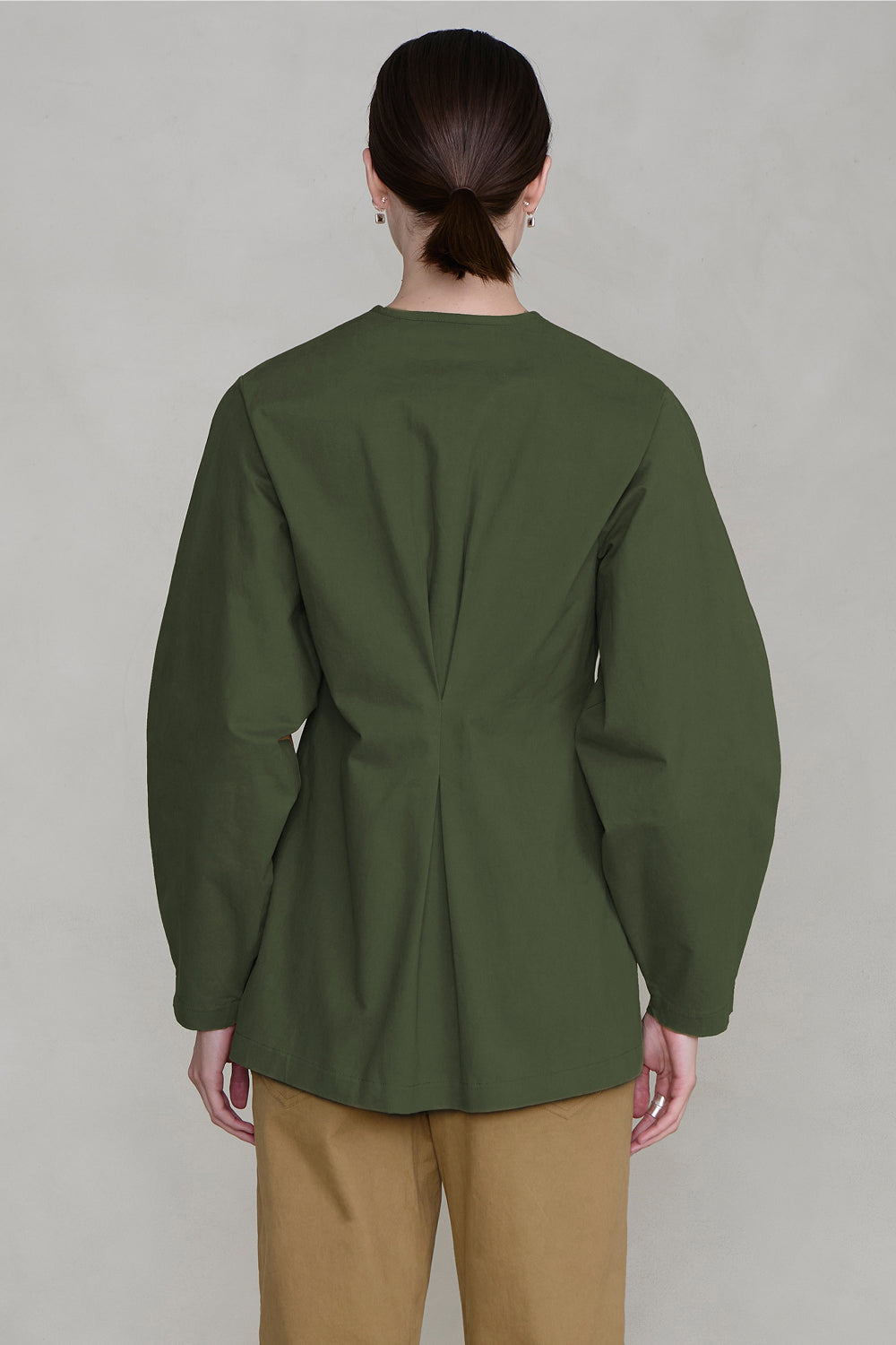 Pinch Waist Snap Jacket Army Green