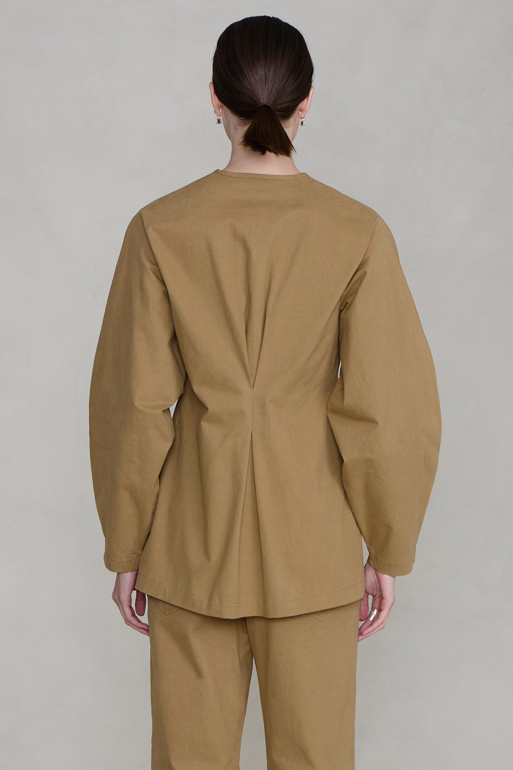 Pinch Waist Snap Jacket Khaki