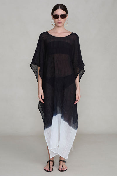 Ombre Crinkle Caftan Black