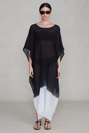 Ombre Crinkle Caftan Black