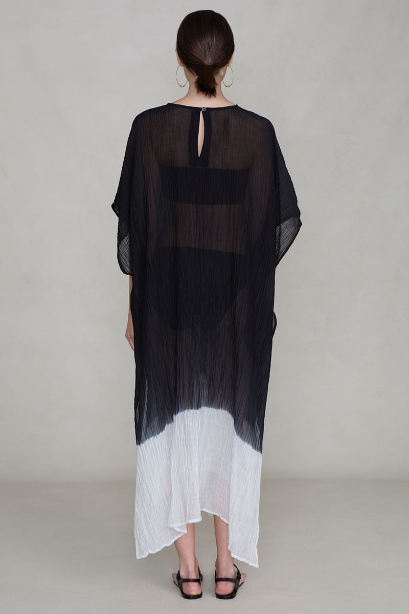 Ombre Crinkle Caftan Black