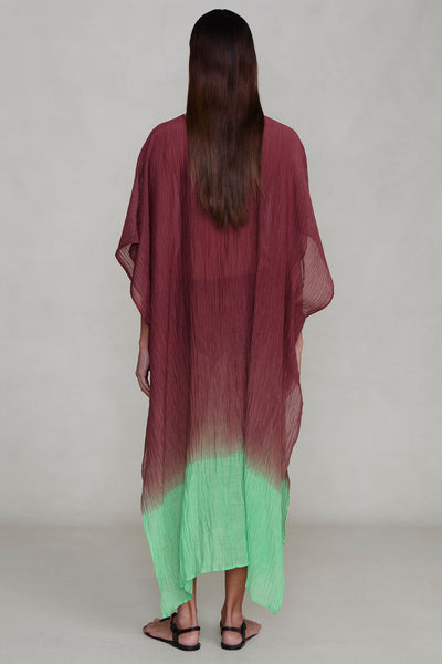 Ombre Crinkle Caftan Mahogany