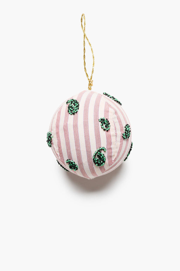 Paisley Ornament Pink Stripe