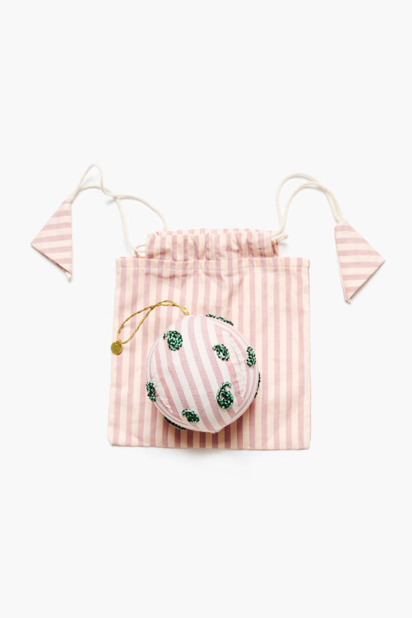 Paisley Ornament Pink Stripe