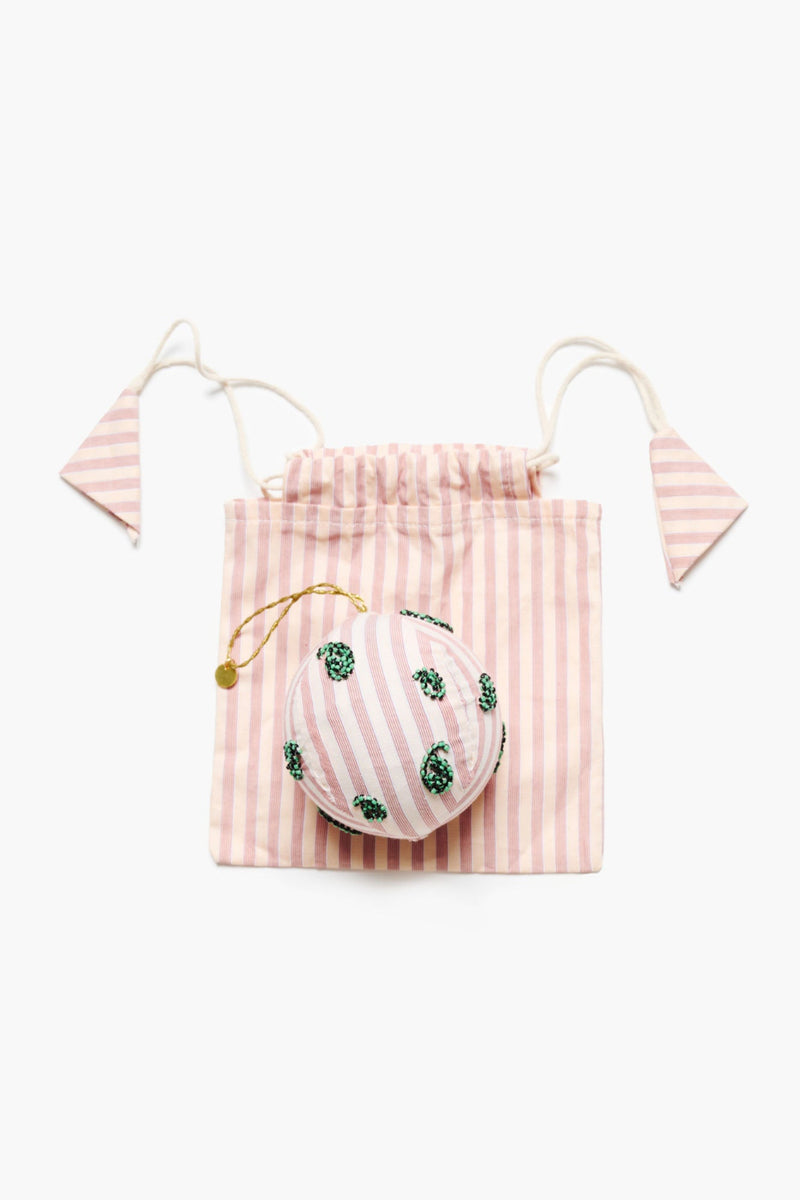 Paisley Ornament Pink Stripe