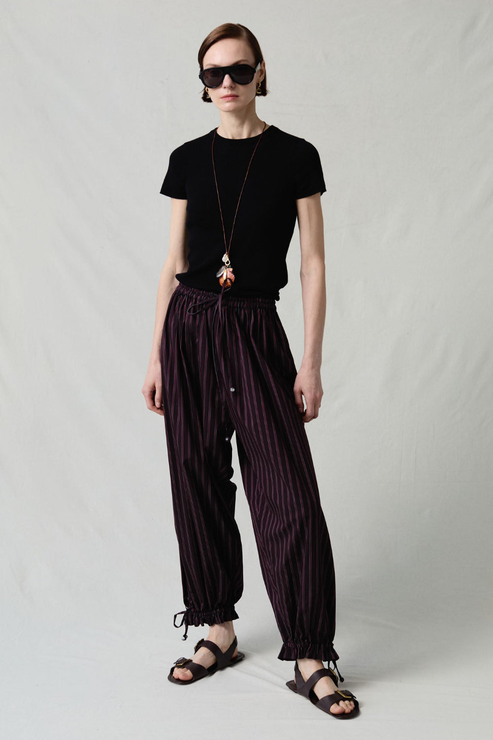 Balloon Pant Black Stripe