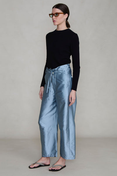Techno Taffeta Barrel Pant Bath Blue
