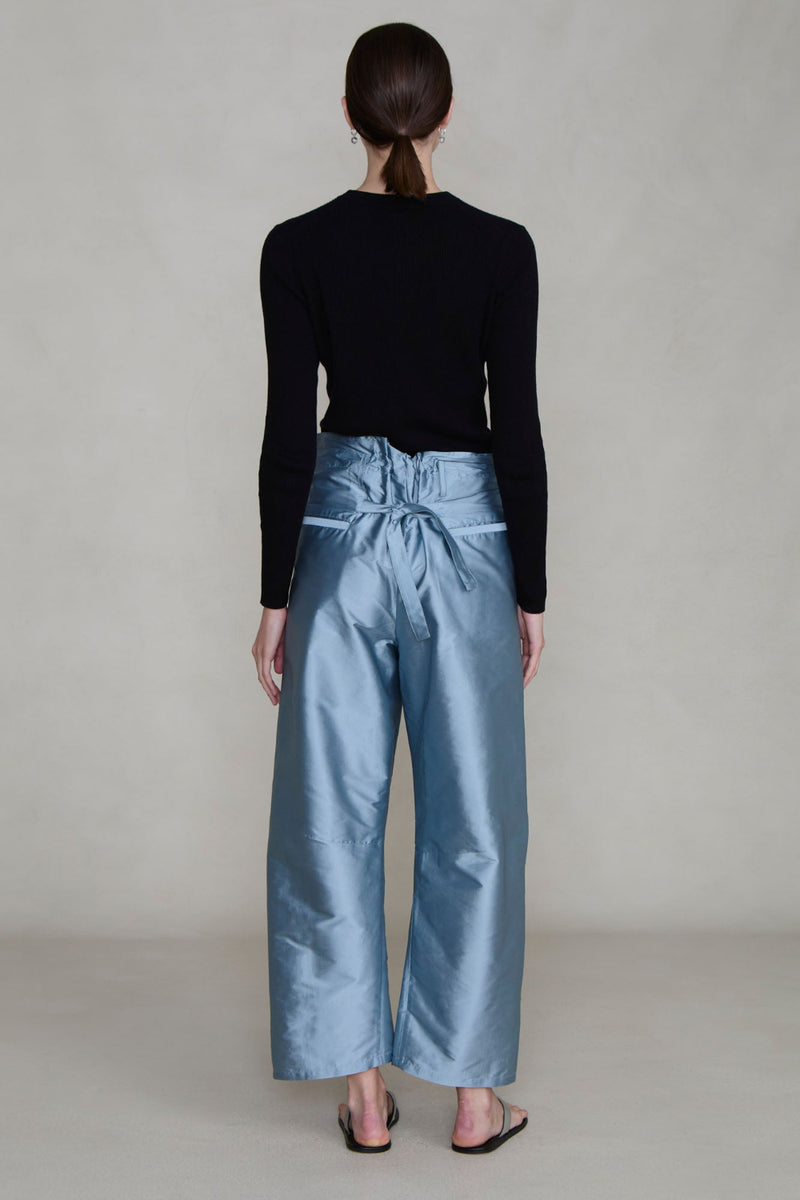 Techno Taffeta Barrel Pant Bath Blue