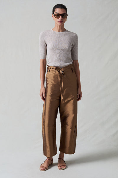 Techno Taffeta Barrel Pant Bronze