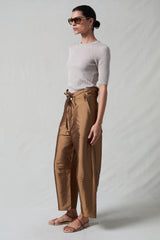 Techno Taffeta Barrel Pant Bronze