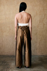 Techno Taffeta Barrel Pant Bronze