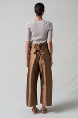 Techno Taffeta Barrel Pant Bronze