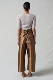 Techno Taffeta Barrel Pant Bronze