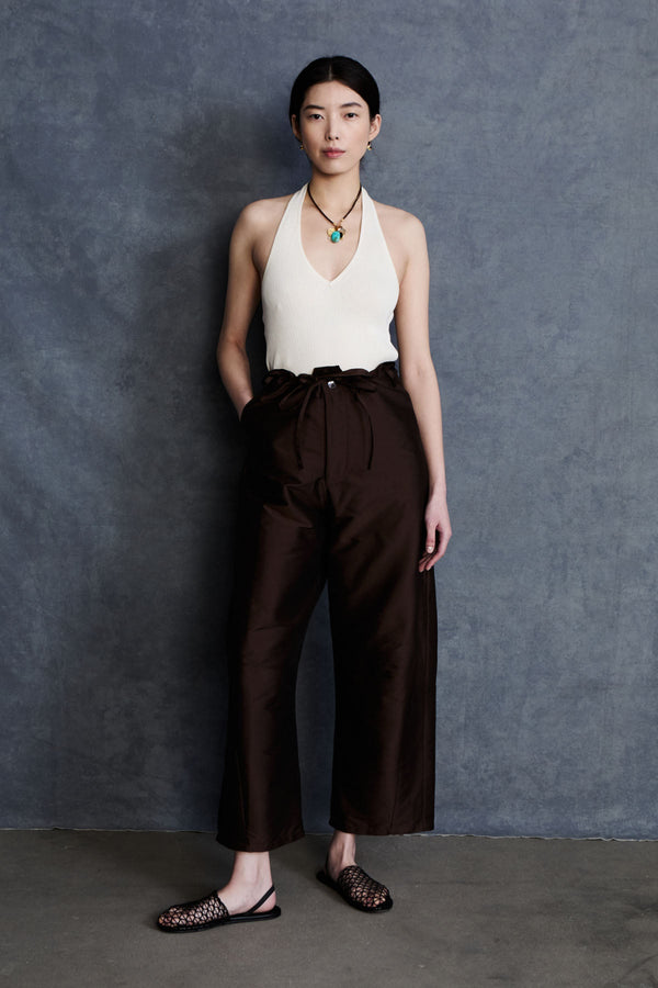 Techno Taffeta Barrel Pant Chocolate