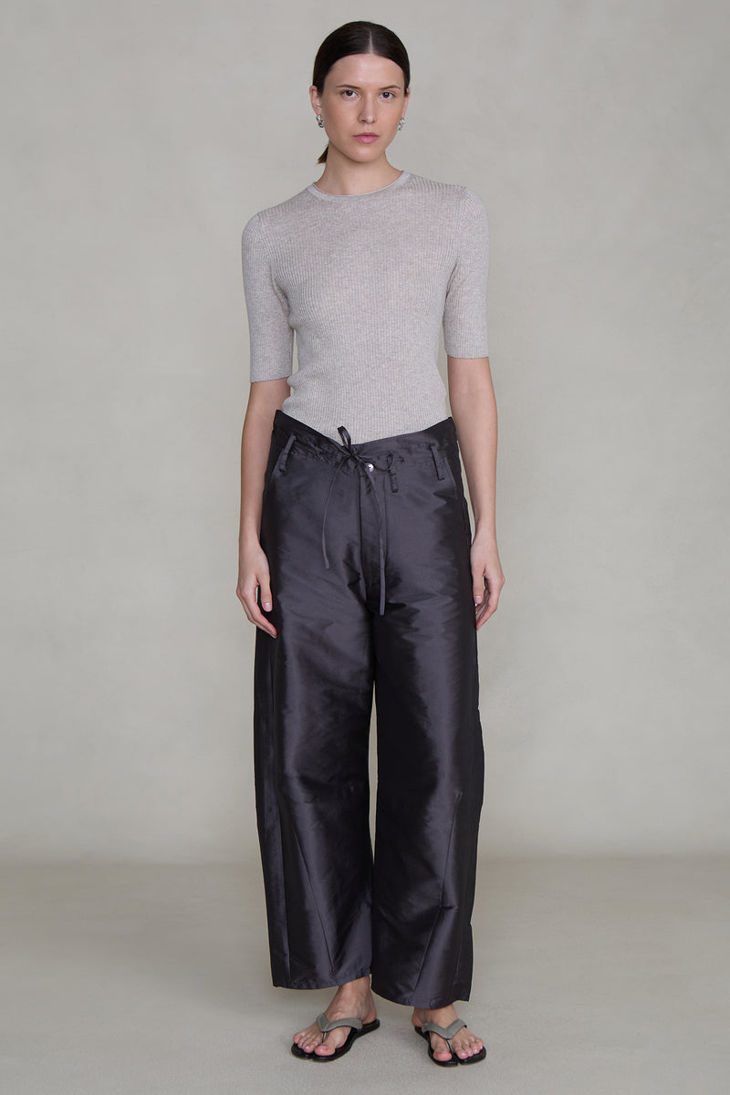 Techno Taffeta Barrel Pant Gunmetal