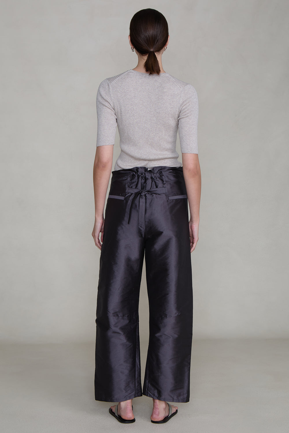 Techno Taffeta Barrel Pant Gunmetal
