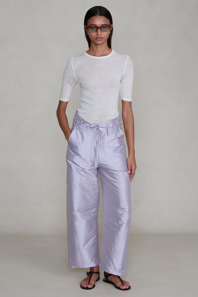 Techno Taffeta Barrel Pant Lilac