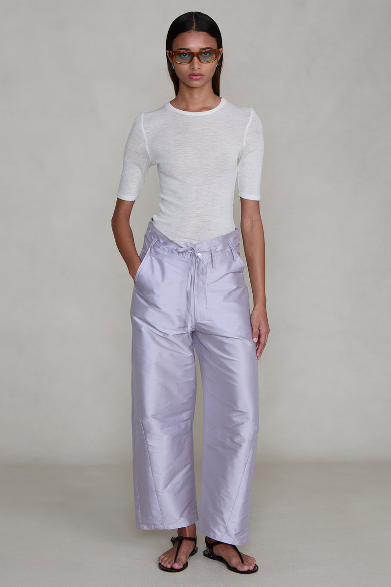Techno Taffeta Barrel Pant Lilac