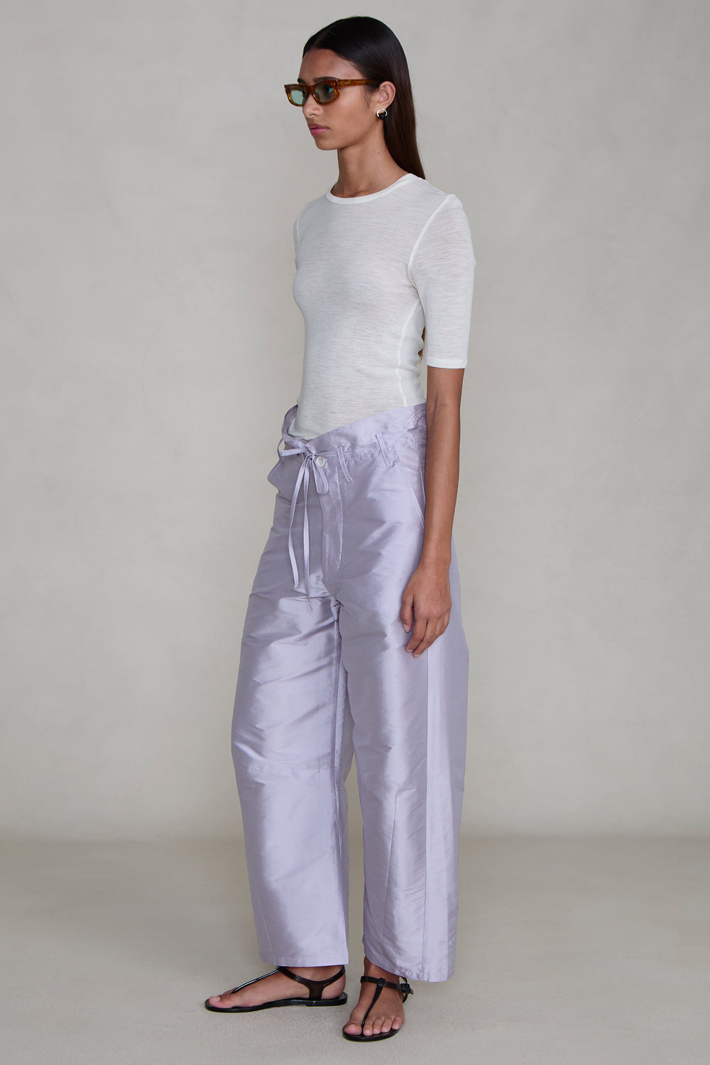 Techno Taffeta Barrel Pant Lilac