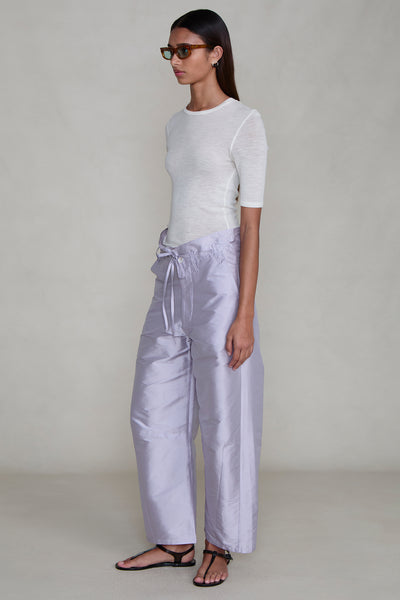 Techno Taffeta Barrel Pant Lilac