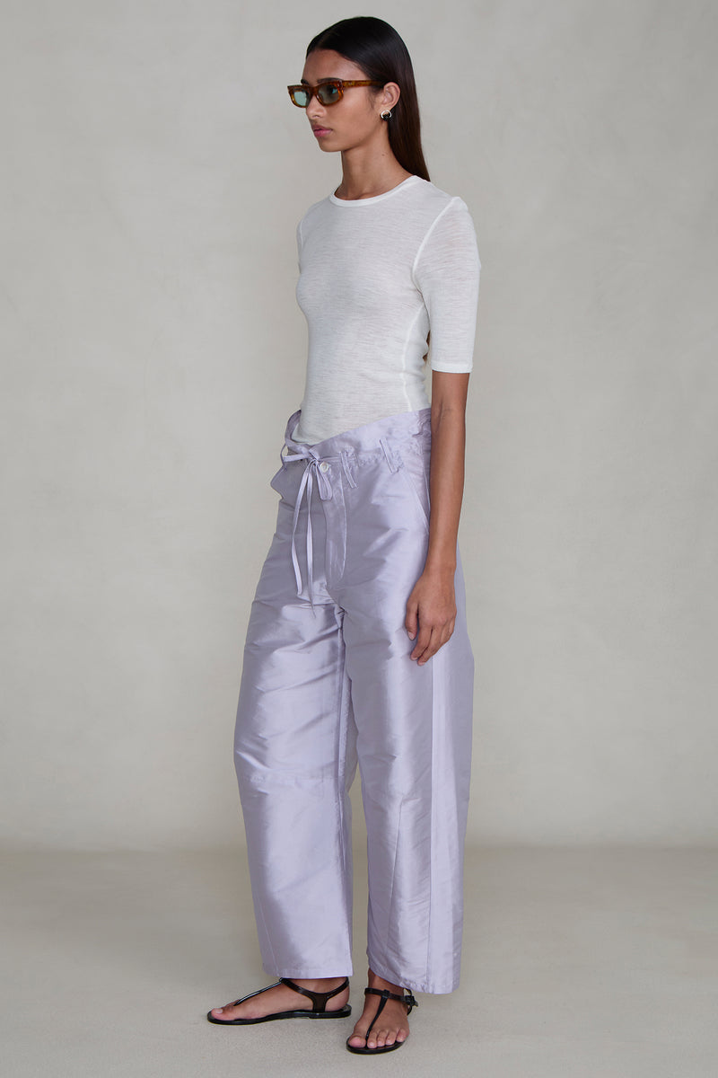 Techno Taffeta Barrel Pant Lilac