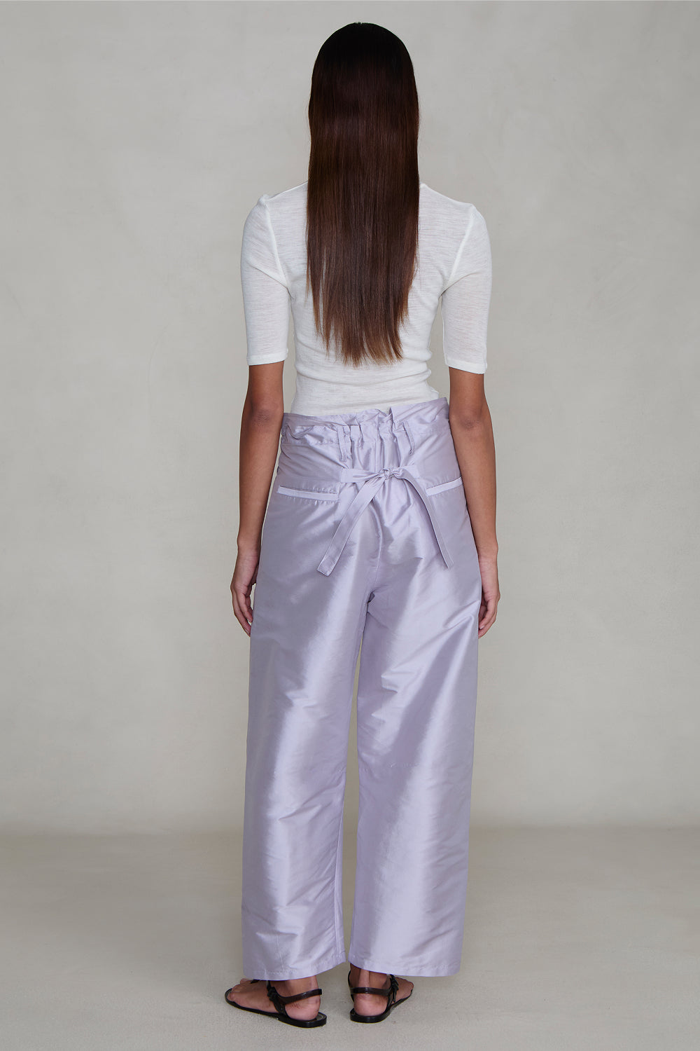 Techno Taffeta Barrel Pant Lilac