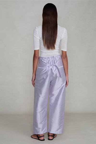 Techno Taffeta Barrel Pant Lilac