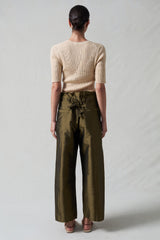 Techno Taffeta Barrel Pant Olive