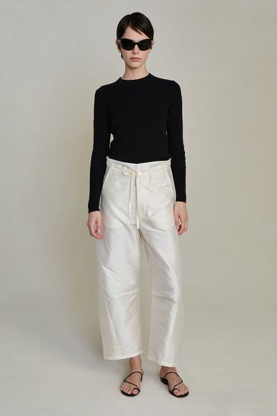 Techno Taffeta Barrel Pant Pearl