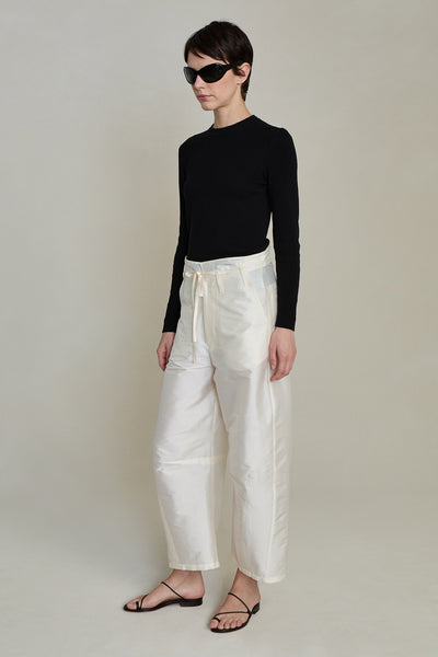 Techno Taffeta Barrel Pant Pearl