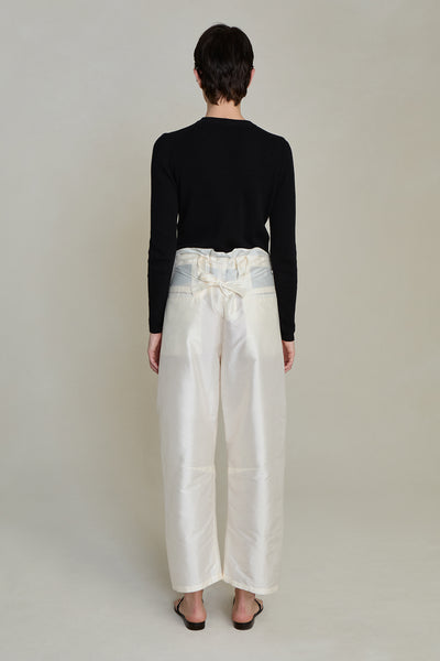 Techno Taffeta Barrel Pant Pearl