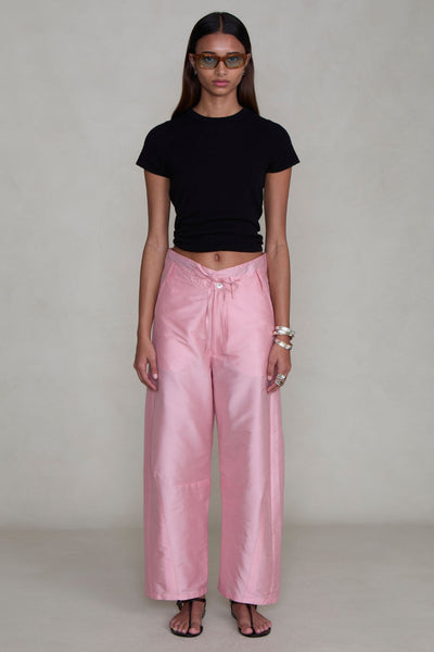 Techno Taffeta Barrel Pant Rose