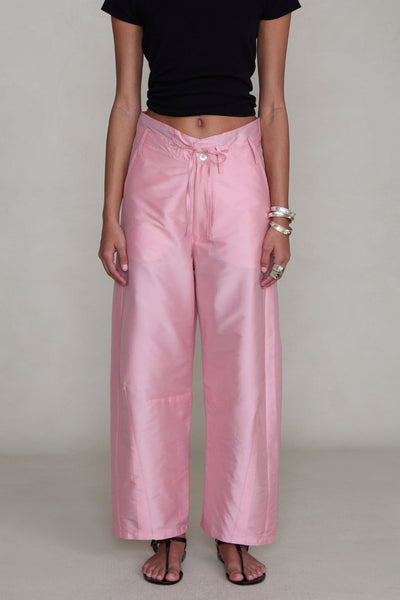 Techno Taffeta Barrel Pant Rose
