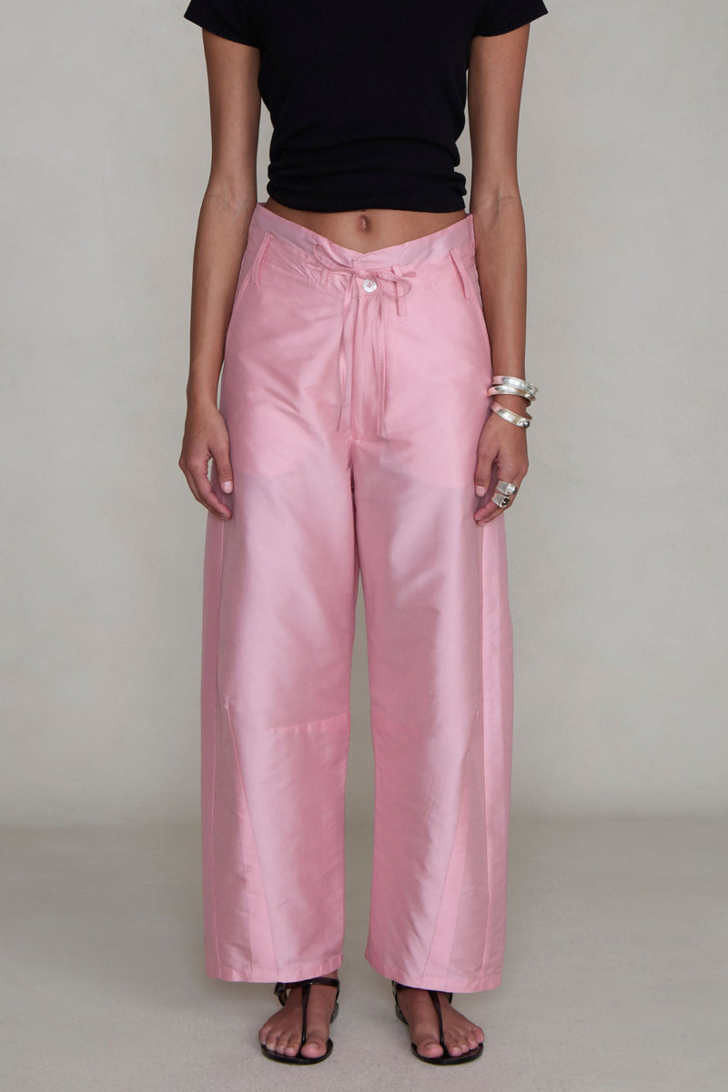 Techno Taffeta Barrel Pant Rose