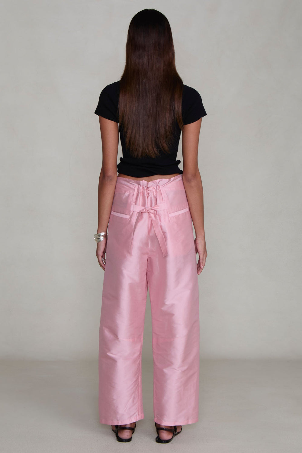 パンツ roughlow Otona satin pants PINK Techno Taffeta Barrel Pant Rose – Chan Luu