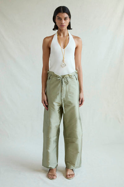 Techno Taffeta Barrel Pant Sage