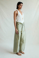 Techno Taffeta Barrel Pant Sage