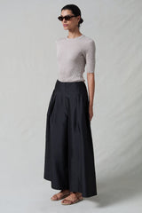 Techno Taffeta Ultra Wide Leg Trouser Black