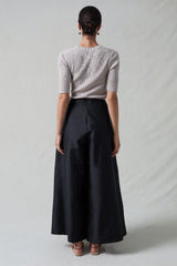 Techno Taffeta Ultra Wide Leg Trouser Black