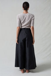 Techno Taffeta Ultra Wide Leg Trouser Black