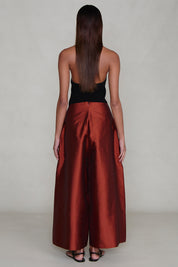 Techno Taffeta Ultra Wide Leg Trouser Garnet