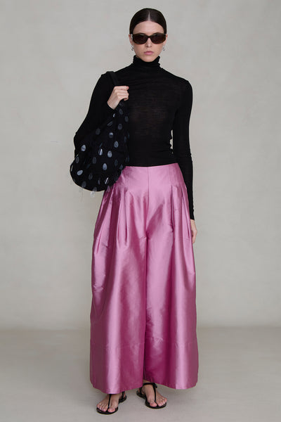 Techno Taffeta Ultra Wide Leg Trouser Orchid