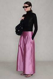 Techno Taffeta Ultra Wide Leg Trouser Orchid