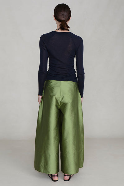 Techno Taffeta Ultra Wide Leg Trouser Tulip Stem